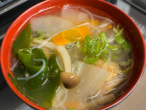 ヘルシー❣️冬瓜と肉団子の中華春雨スープ